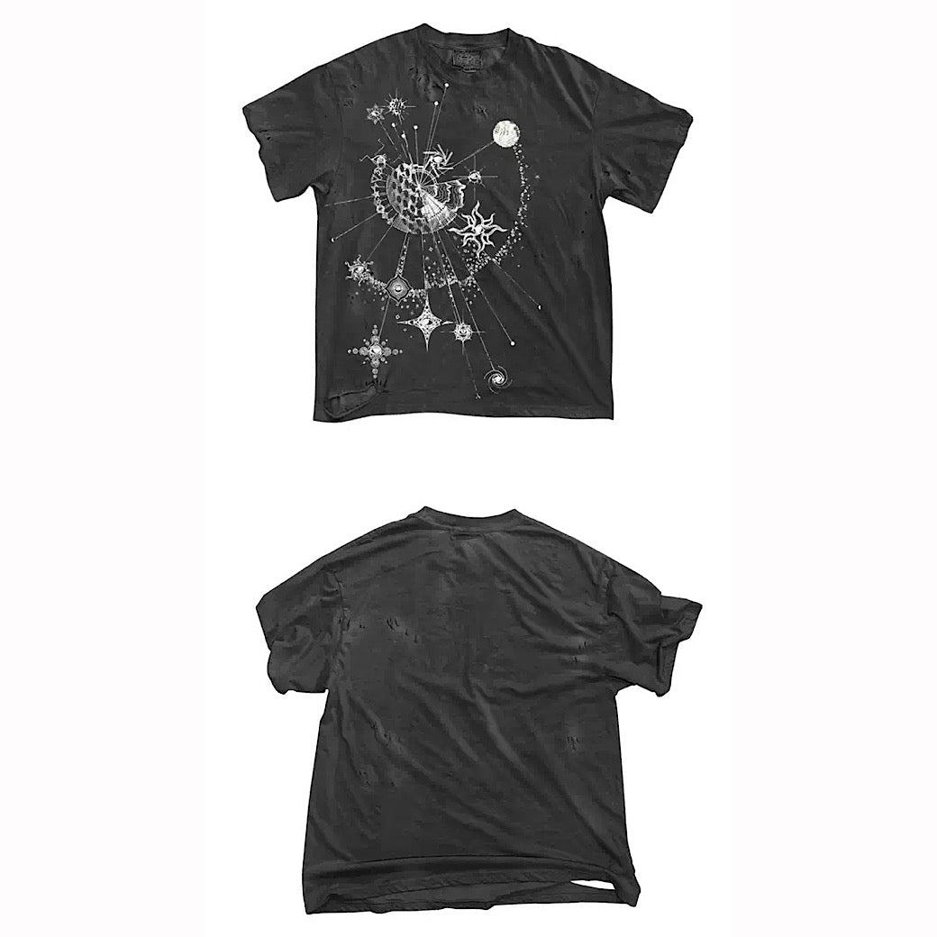 【9/5新作】Muted base moonlight front design short sleeve T-shirt  HL3196