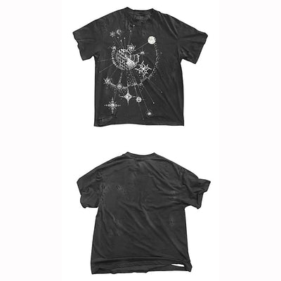 【9/5新作】Muted base moonlight front design short sleeve T-shirt  HL3196
