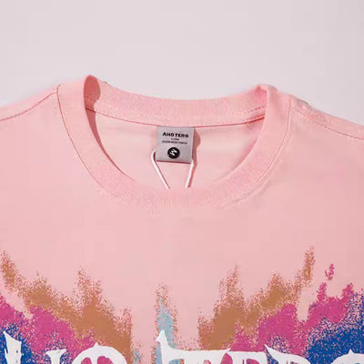 [NIHAOHAO] Paint Graphic Color Final Distant Short Sleeve T-Shirt NH0097