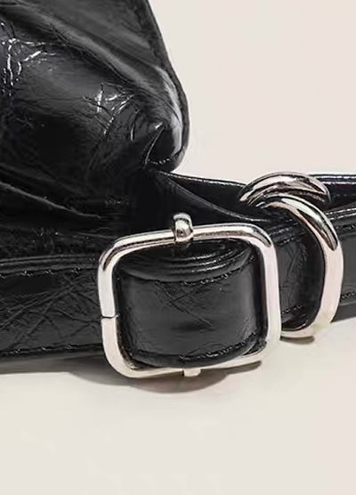 【9/5新作】Compact size silver attachment 2-way leather design bag  HL3200