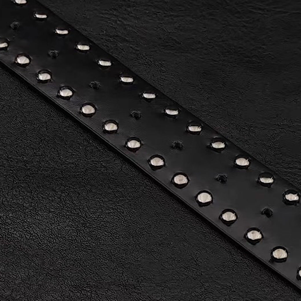 【9/5新作】Silver Attachment Cross Design Basic Belt  HL3201