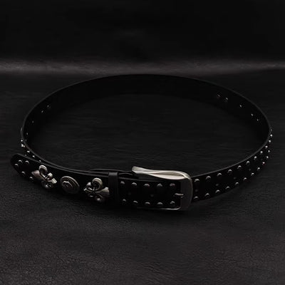 【9/5新作】Silver Attachment Cross Design Basic Belt  HL3201