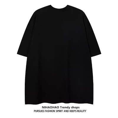 [NIHAOHAO] Crazy love design dark short sleeve T-shirt NH0101