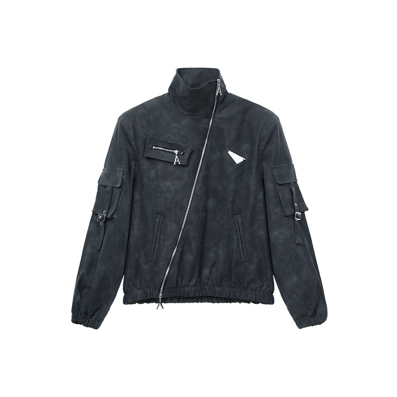 [CUIBUJU] Back mode silhouette gimmick design geometric jacket CB0031