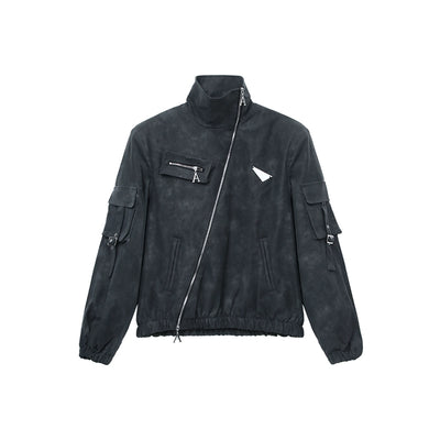 【CUIBUJU】Back mode silhouette gimmick design geometric jacket  CB0031