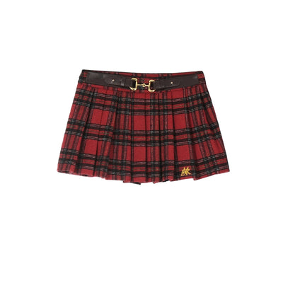 [Rayohopp] Check color ruffle style design skirt RH0089 
