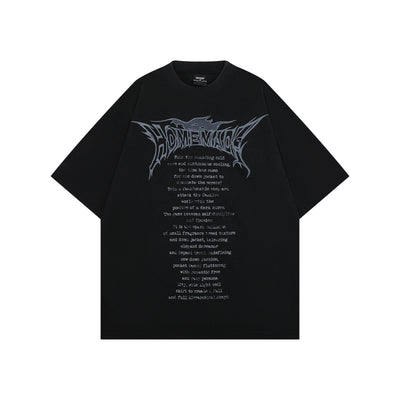 [TR BRUSHSHIFT] Homecoming Devil Initial Design Graphic Short Sleeve T-Shirt TB0028