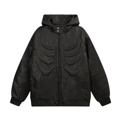 [CEDY] Skeleton bone design glittering silhouette hoodie outerwear CD0044