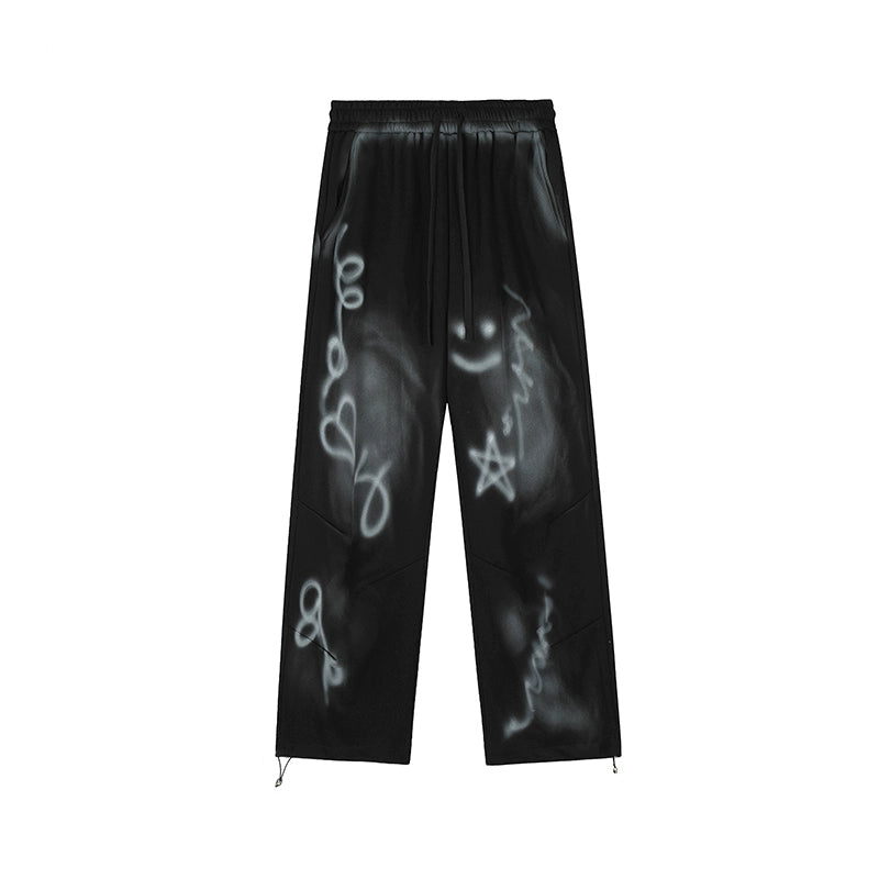 【Rayohopp】Graffiti neon style balloon silhouette normalized pants  RH0088