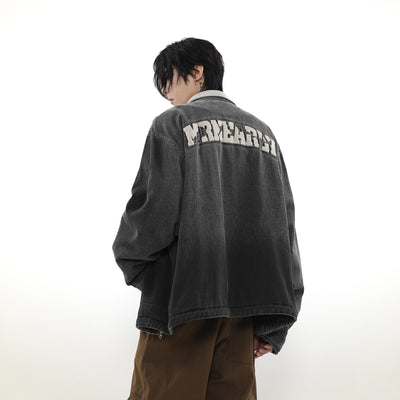 [MR nearly] Faded gradient wash wool style denim jacket MR0056