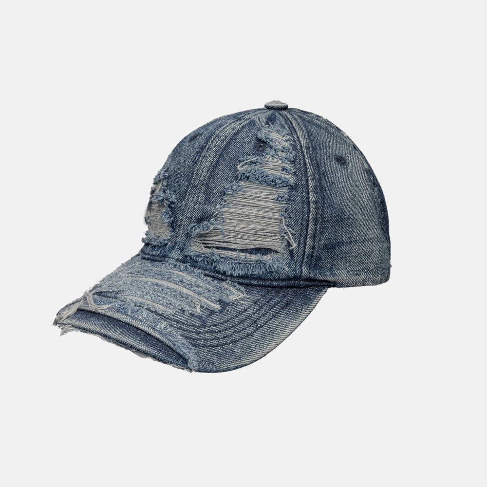 【WORLD WIDE】Villain Eye Distressed Denim Design Cap  WI0008