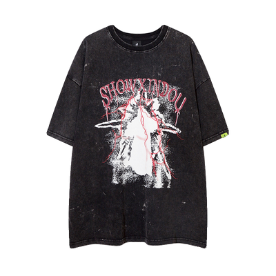 [NIHAOHAO] Grunge style front design short sleeve T-shirt NH0118