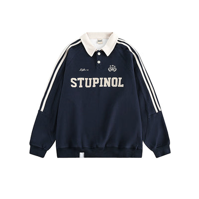 【CEDY】Sporty Casual Style Design Agrod Polo Sweatshirts  CD0035