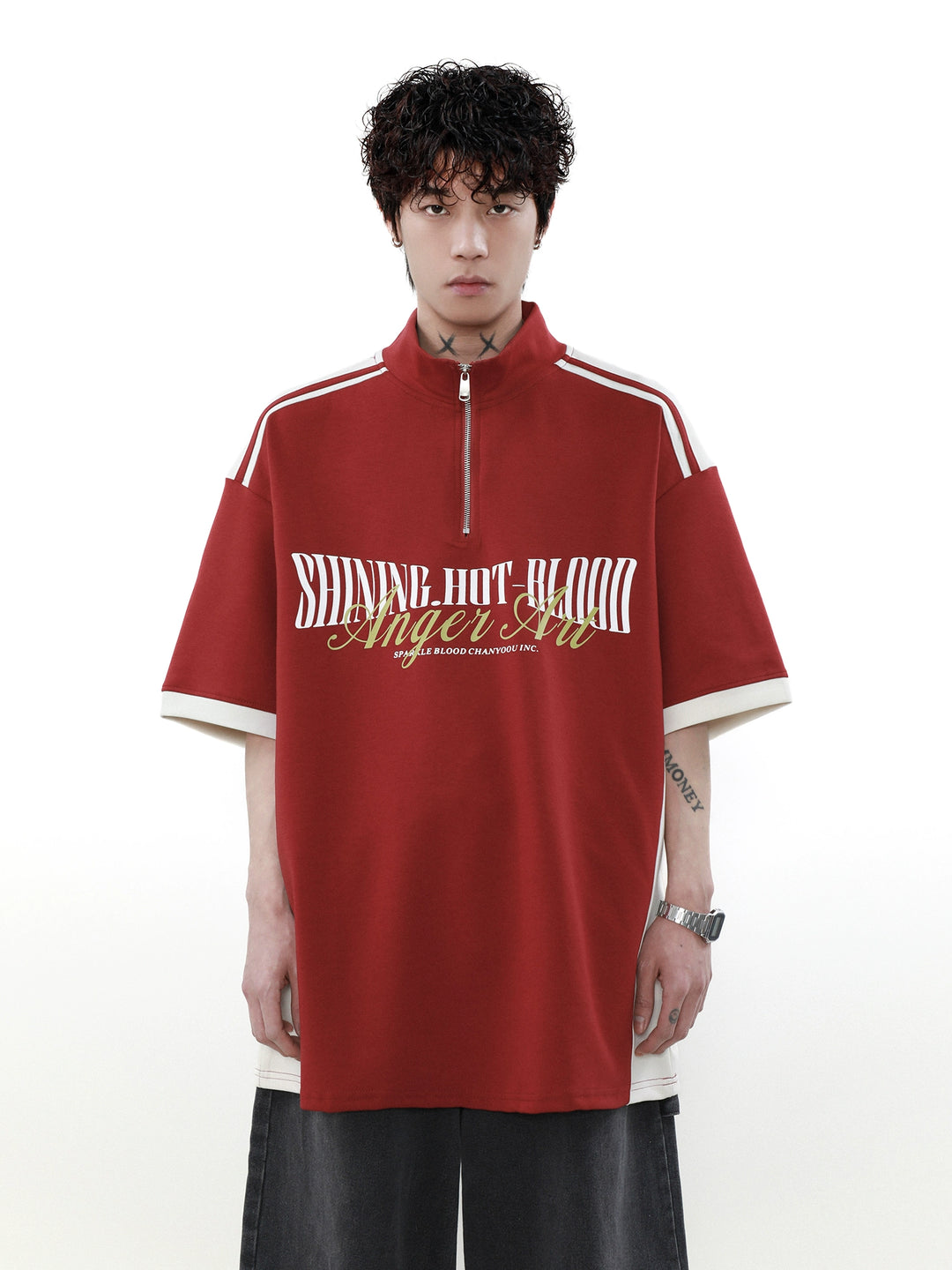 MR nearly] Half Zipper Stand-Up Neck T-Shirt MR0081 – HI-LANDER