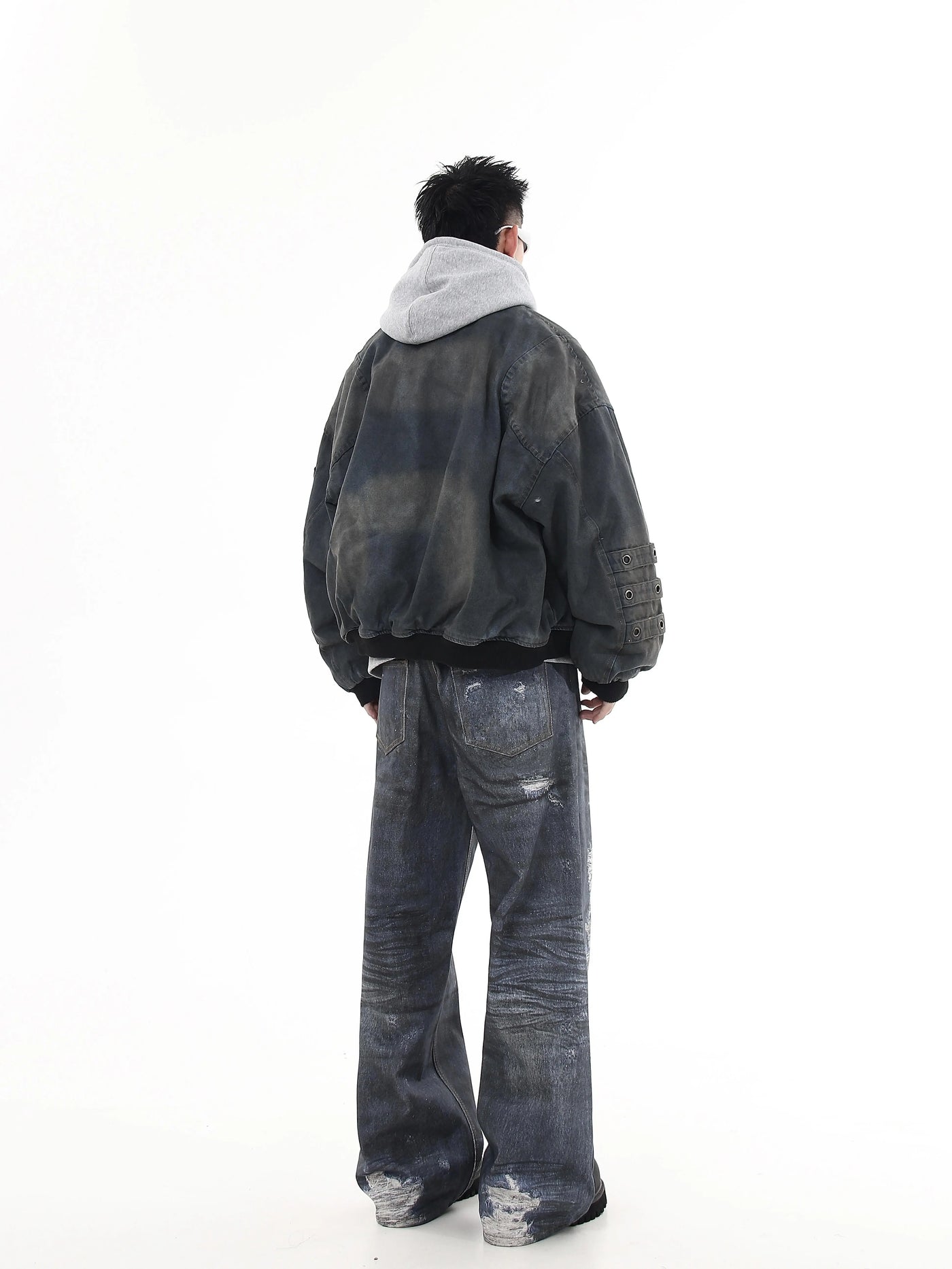 【Blacklists】Mid-wash volume silhouette short-length denim jacket  BL0029