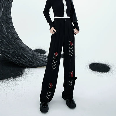 【CHICSKY】Chain suture mode tick subculture straight pants  CH0012