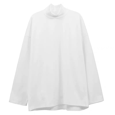 【Mz】Simple style over silhouette high neck T-shirt  MZ0001