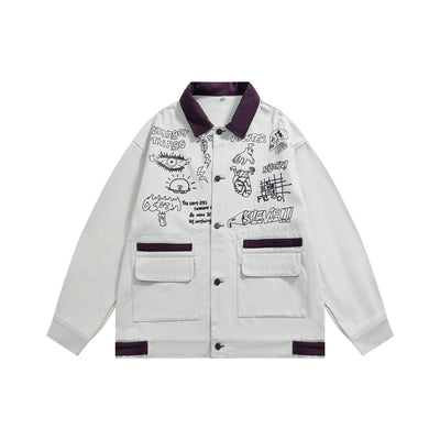 [YOBOPA] Doodle pop design oversilhouette jacket YP0010