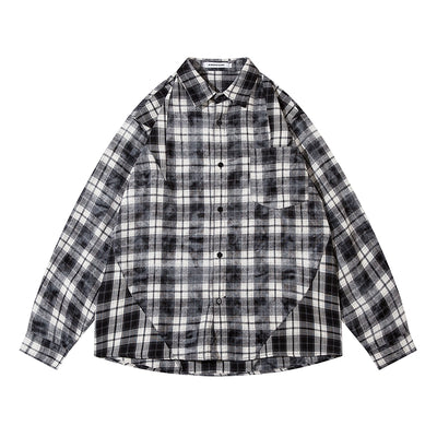 【CEDY】Simple Balance Design Plaid Long Sleeve Shirt  CD0030