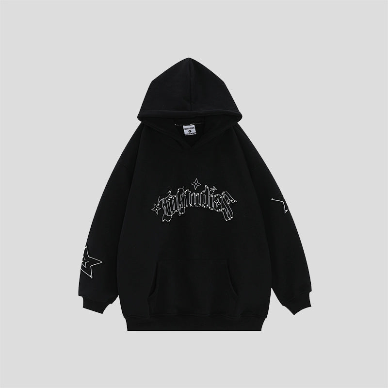 【INS】Cross initial design over silhouette hoodie  IN0036