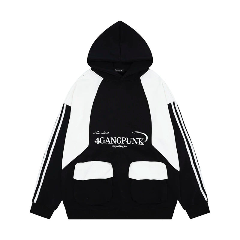 【12/25新作】Casual style over silhouette double color hoodie  HL3003