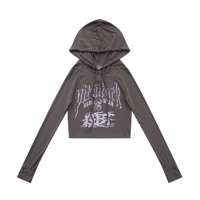 [Rayohopp]Multi-initial logo design short sleeve hoodie RH0044