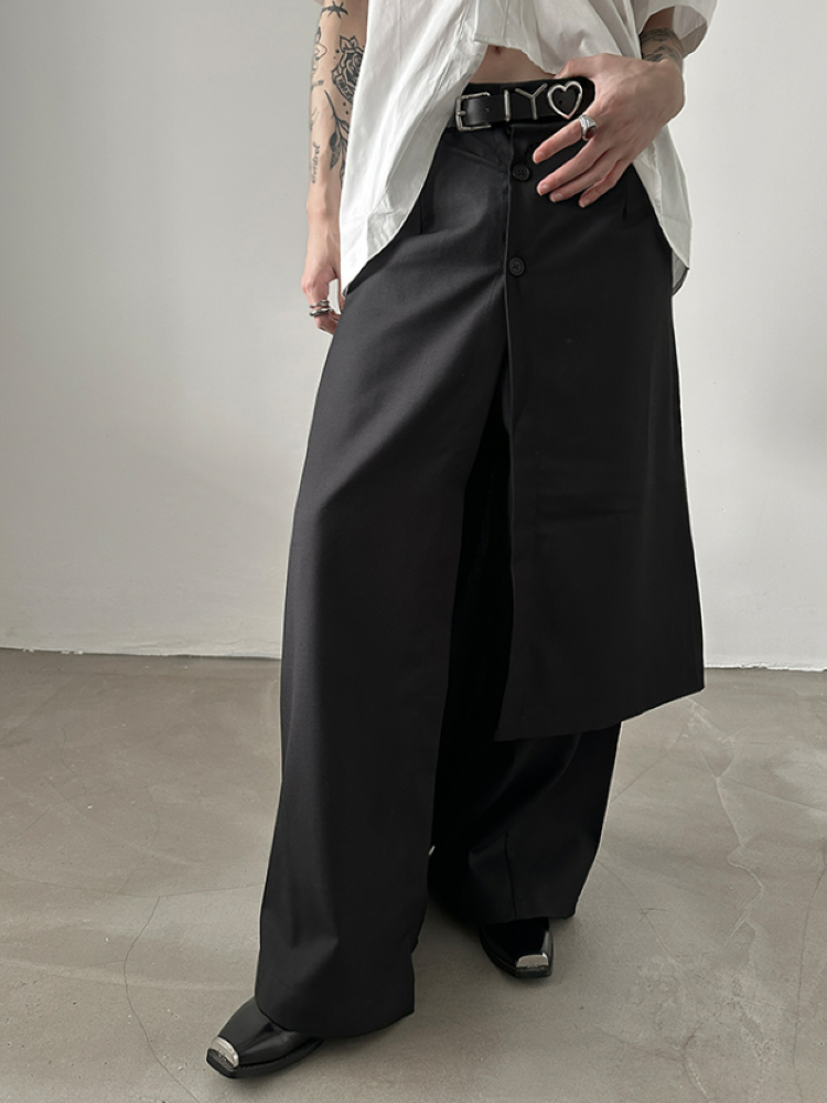 Very Fewest] Layered asymmetric design wide pants VF0003 – HI-LANDER