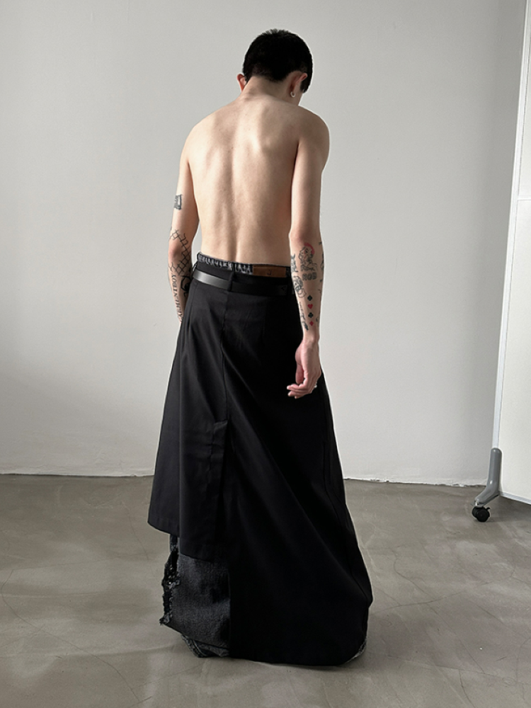 [Very Fewest] Layered asymmetric design wide pants VF0003