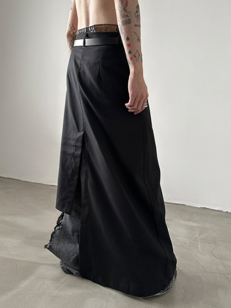 【Very Fewest】Layered asymmetric design wide pants  VF0003