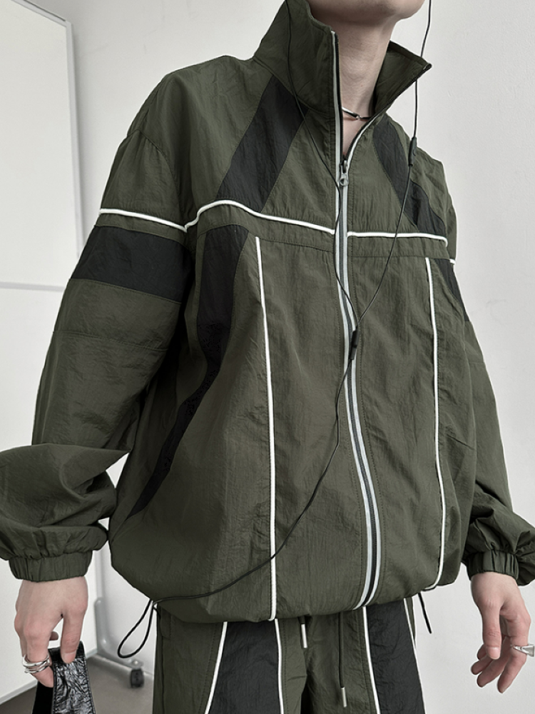【Very Fewest】Color block design jacket & bottoms setup  VF0009