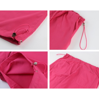 【F383】Retro drawstring casual parachute pants  FT0040