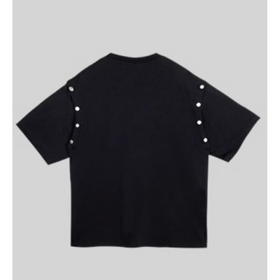 【0-croworld】Removable sleeve loose T-shirt CR0033