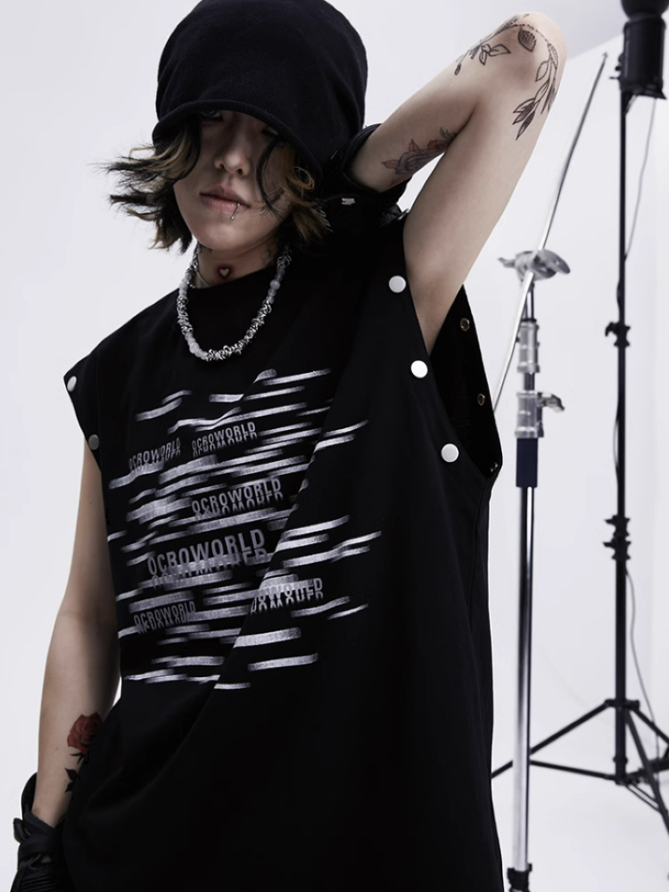 0-croworld】Removable sleeve loose T-shirt CR0033 – HI-LANDER