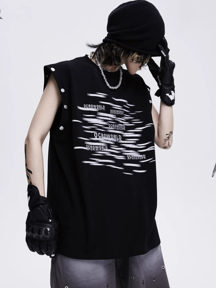 0-croworld】Removable sleeve loose T-shirt CR0033 – HI-LANDER