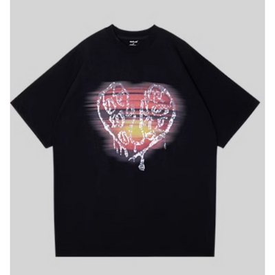 【0-croworld】Sunset print short sleeve T-shirt  CR0034