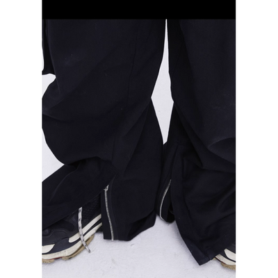 【0-croworld】Double belt design wide leg casual pants  CR0037