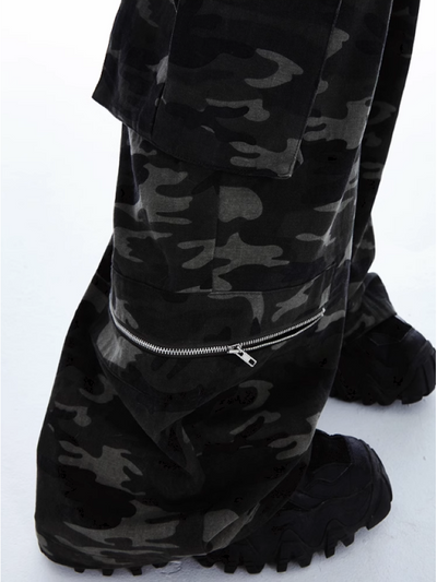 【0-croworld】Camouflage pattern tooling design casual pants  CR0038