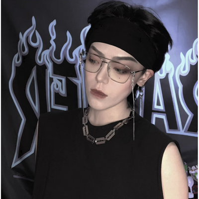 【0-croworld】Silver plate design chain necklace CR0040