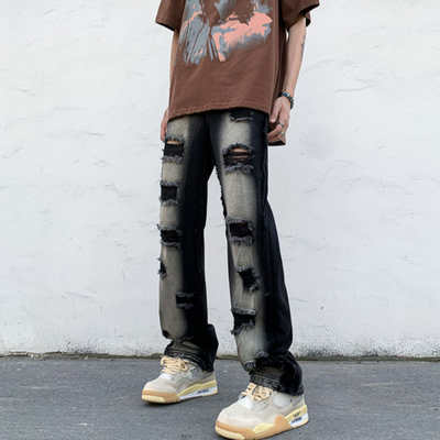【CEAROCOW】Ripped washed denim jeans 2 colors  CO0007