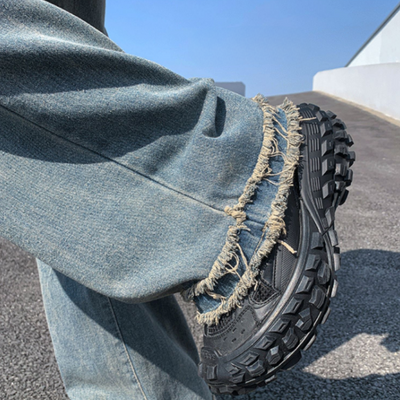 【CEAROCOW】Raw edge straight denim jeans  CO0003