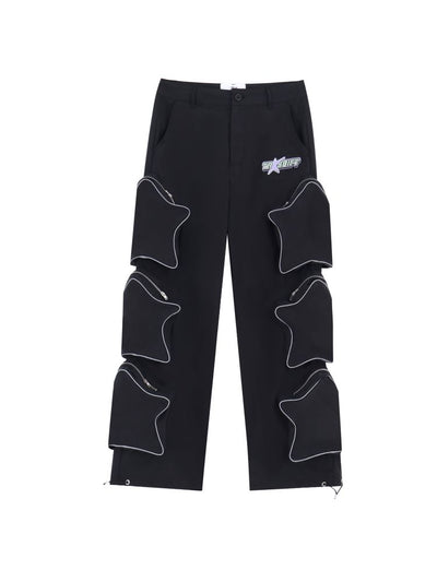 [TR BRUSHSHIFT] Star reflection 3D patch pocket casual pants TB0001