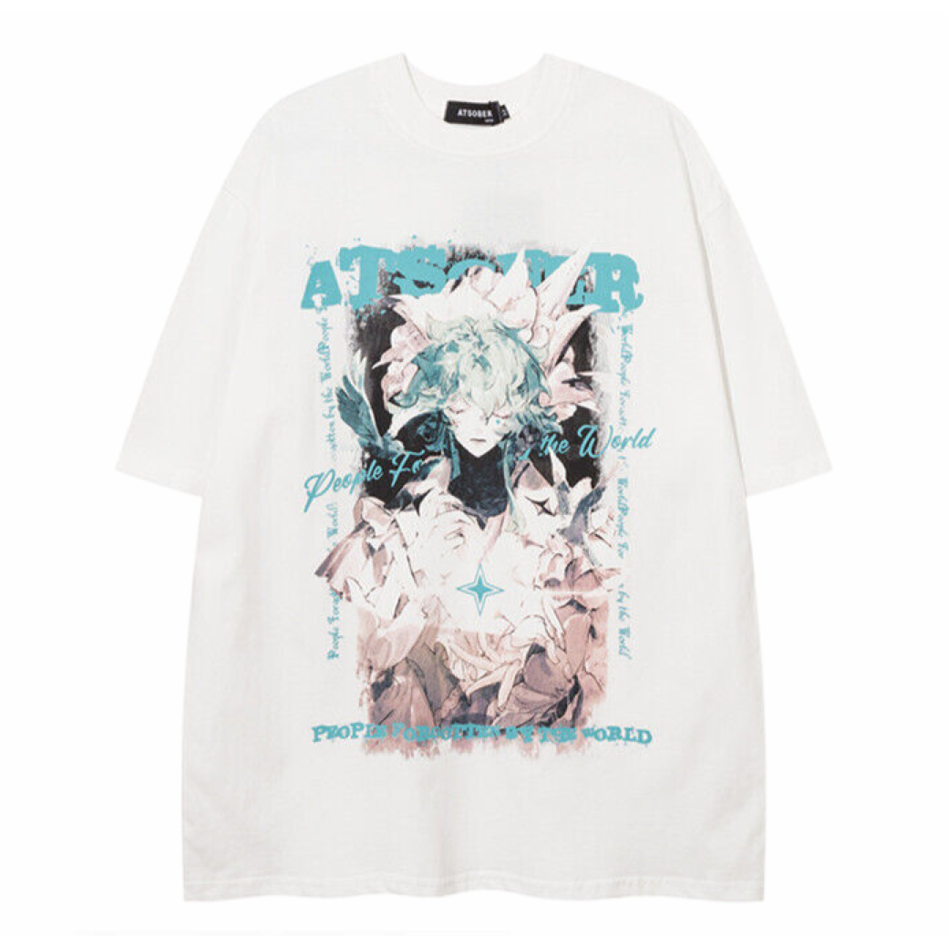 【VEG Dream】Girl print loose short-sleeved T-shirt VD0187