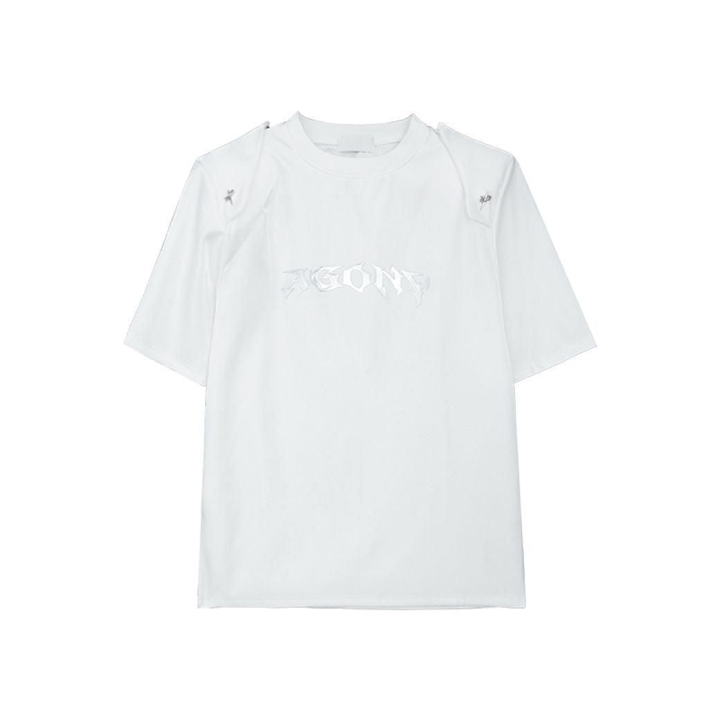 [CUIBUJU]High end design shoulder pad short-sleeved T-shirt CB0011