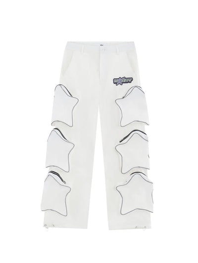 【TR BRUSHSHIFT】Star reflection 3D patch pocket casual pants  TB0001