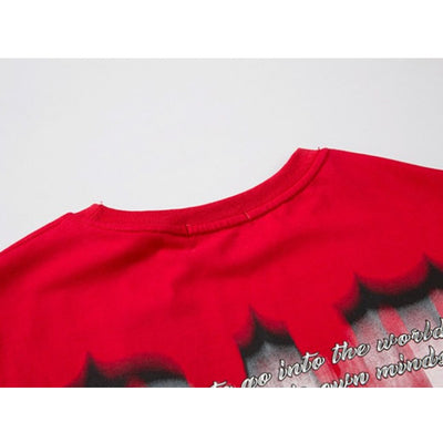 【VEG Dream】Street Graffiti Letter Print Short Sleeve T-shirt VD0172