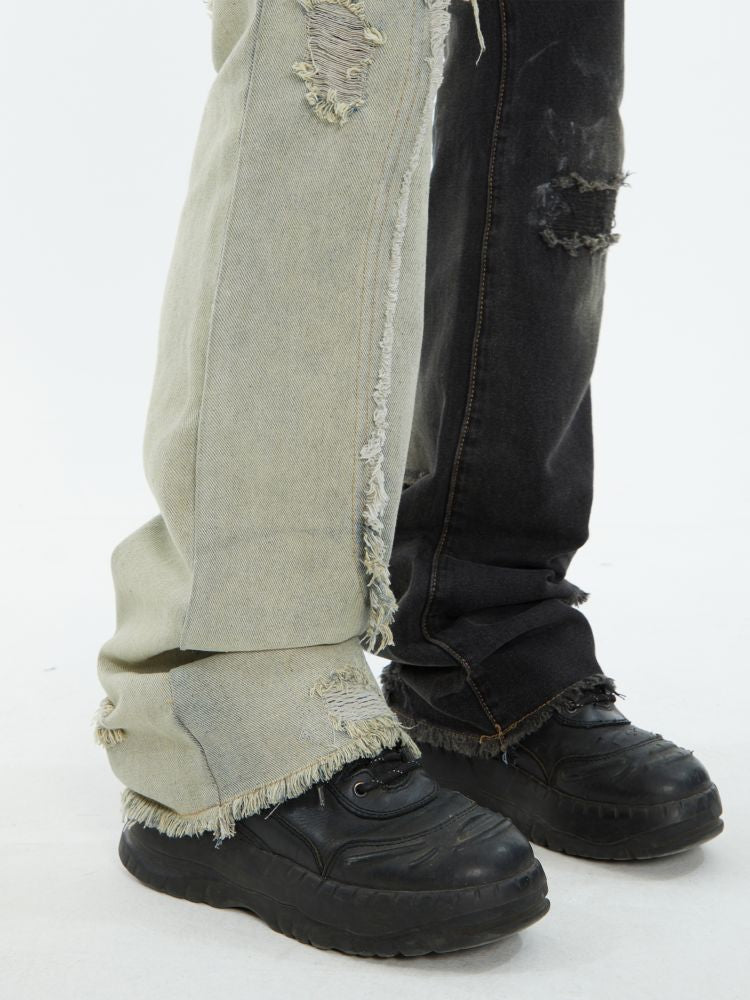【MAXDSTR】Cutting edge design distressed denim jeans  MD0080