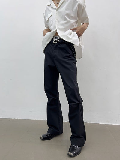【Yghome】High waist high end drape long pants  YH0001