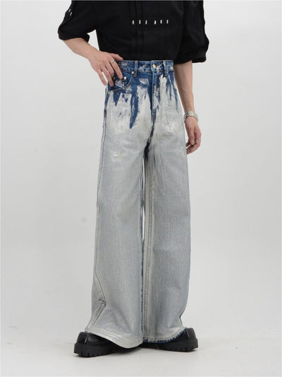 【LUCE GARMENT】Hanging dyed wide leg denim pants LG0037
