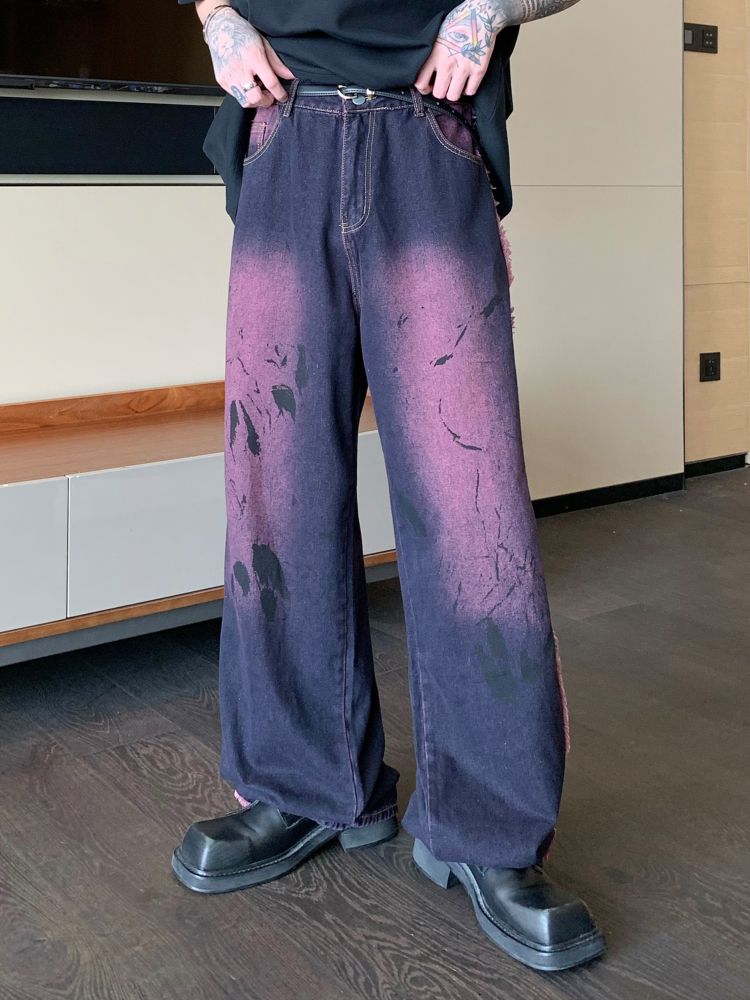 【CUIBUJU】Sideline wide leg jeans  CB0002