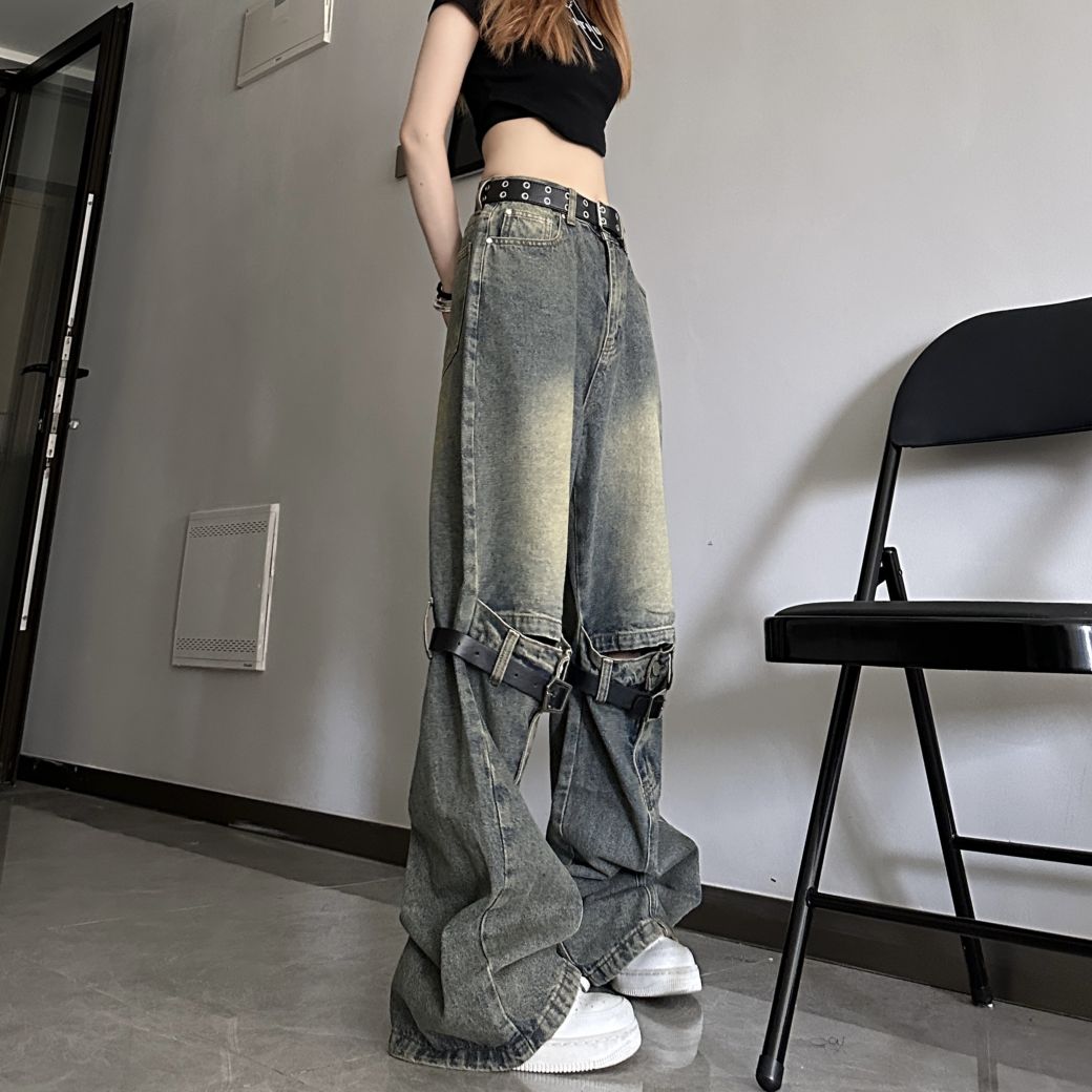 有名ブランド denim loose hole knee design Belt jeans HI-LANDER – HL2926 パンツ